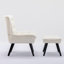 Caernarfon Upholstered Slipper Chair with Footstool-1302619639