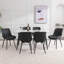 Chaise de salle à manger rembourrée en métal avec dossier en polyuréthane et chaises de salle à manger en cuir PU-98281837