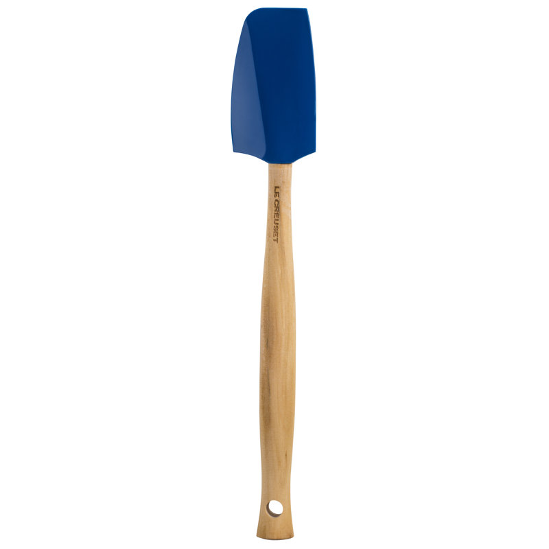 Marseille Blue Silicone Small Spatula with Wood Handle