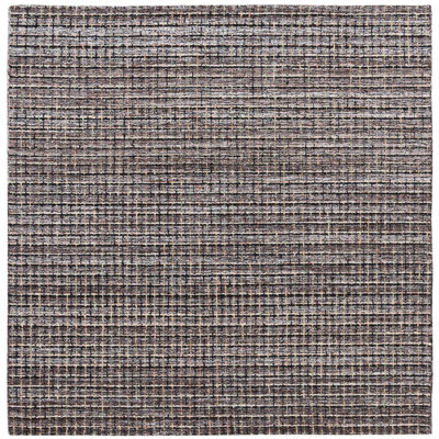 Natko Abstract Hand Tufted Wool/Cotton Striped Rug in Black/Brown
