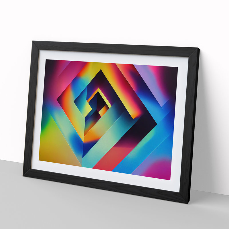 Delightful Abstract - Single Picture Frame Print, Black, 46cm H x 64cm W x 2cm D