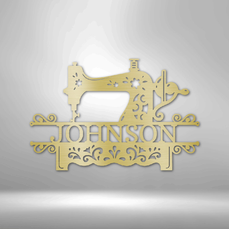 Monogramme de couture personnalisé, H 14,25 po x l 14,5 po x P 0,5 po, Oui, Doré