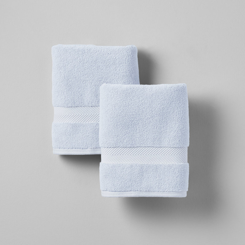 Rane Plush Cotton Hand Towel, Pale Blue