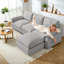 Canapé modulaire en chenille gris pour confort ultime