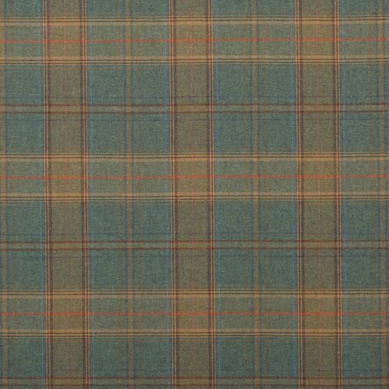 Mulberry Wools IV Shetland Plaid Performance Fabric, Teal