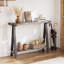 Farmhouse Console Table, 43.3" Entryway Table with 2-Tier Storage & Metal Frame for Living Room, Hallway, Behind Couch-311955609