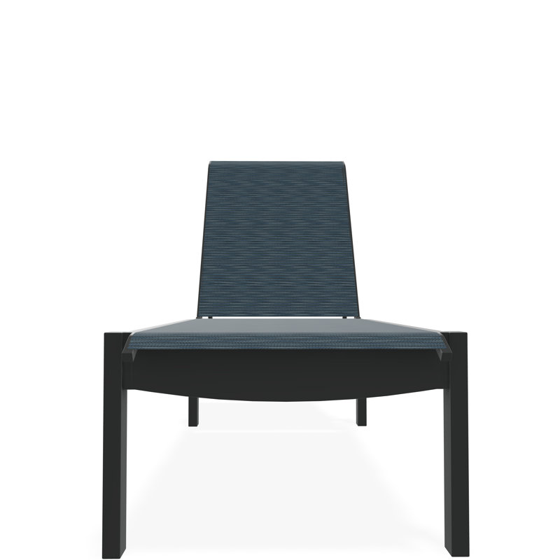 Chaise longue sans accoudoirs empilable en polymère avec accoudoirs Leeward, Nimbus océan, Graphite