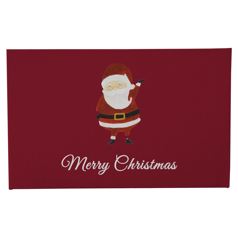 Paillasson Merry Christmas, Rouge canneberge, L 17 po x L 24 po