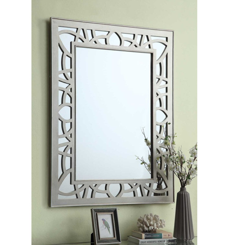 Gabrielle Wood Flat Wall Mirror
