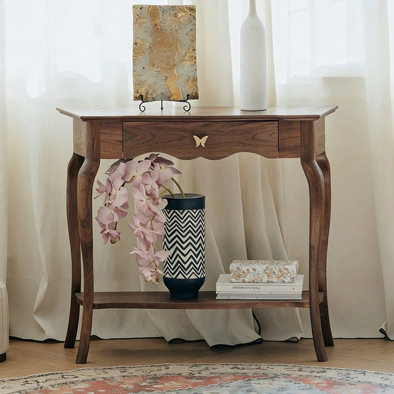 Console simple de style français, 33.5" H x 39.4" W x 13.8" D