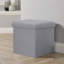 Patericia 38cm Square Boucle Fabric Grey Storage Ottoman