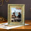 Cadre photo 3 pièces or antique 5 po x 7 po orné d'une tablette antique