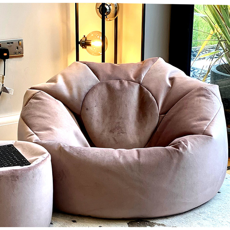 Velvet Refillable Classic Bean Bag, Lilac
