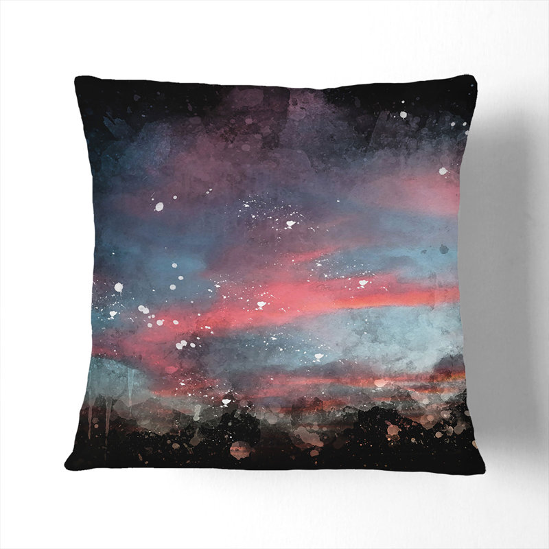 Sunset View Vol.2 Paint Splash Square Throw Cushion, 55cm H x 55cm W x 20cm D, Stone