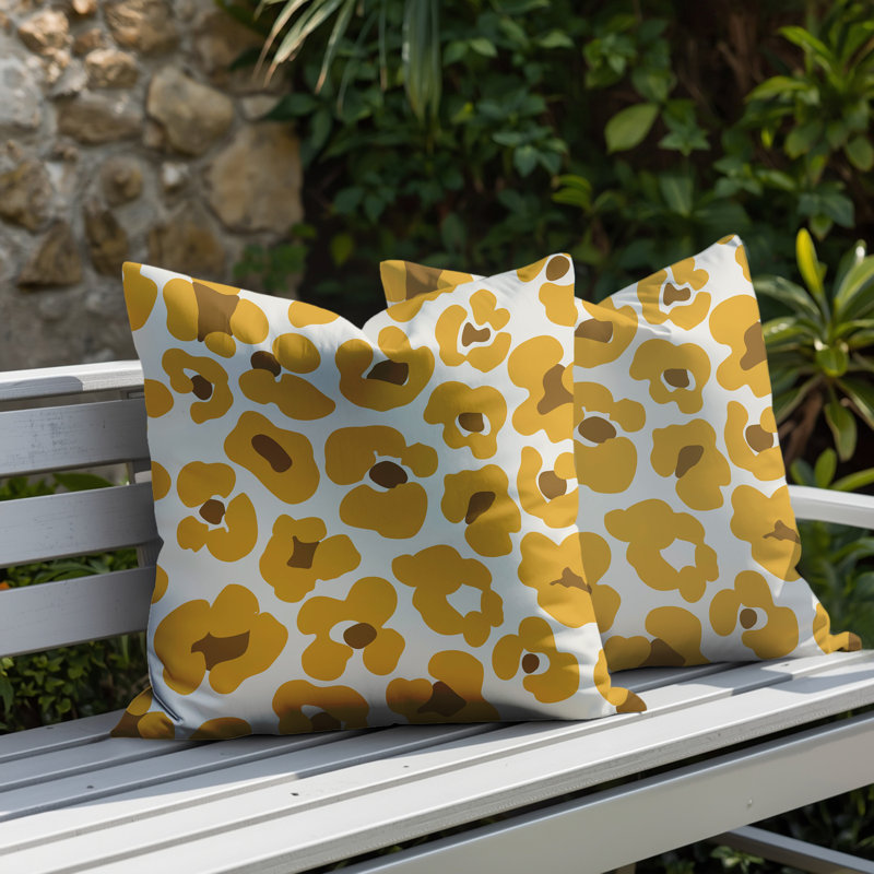 Coussin intérieur / extérieur Davi, Jaune, 16x16