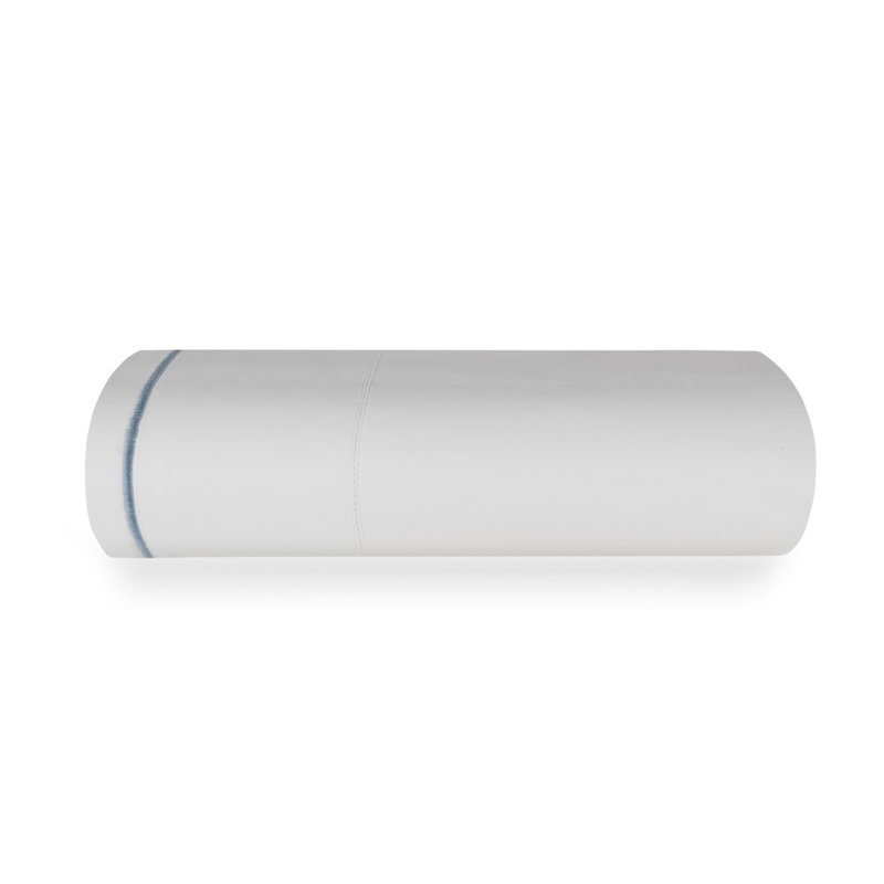 Sierra 100% Egyptian cotton percale sheet set, white-ocean blue, King