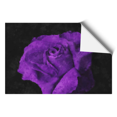 Purple Rose Flower Painting - Frameless Print