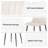 Dining Set, 59'' Rectangular Dining Room Table Set Upholstered Dining Chairs-104914863