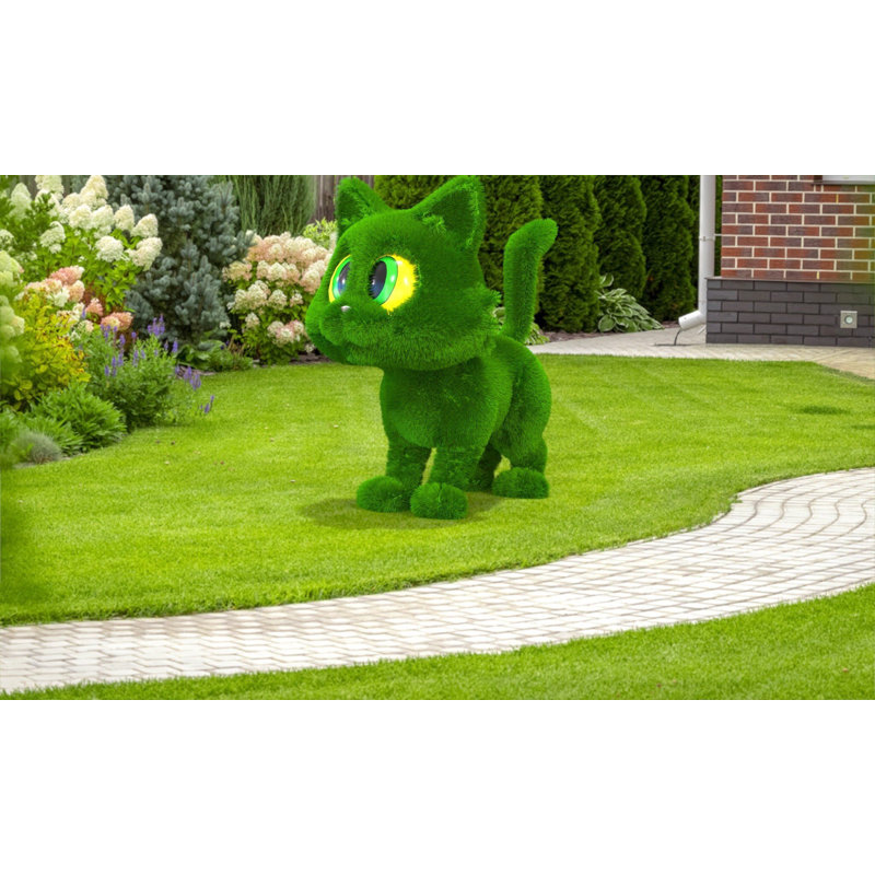 Caricature de chat en plein air - chiffres verts