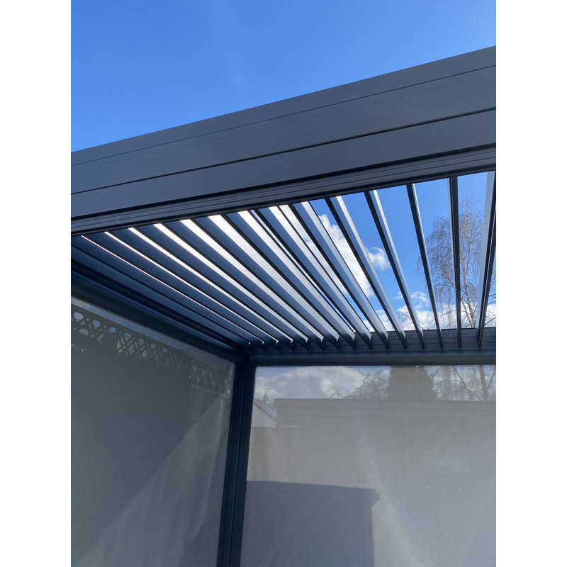 Saturn 2.5m x 2.5m Aluminium Anthracite Grey  Pergola with Accessories, No