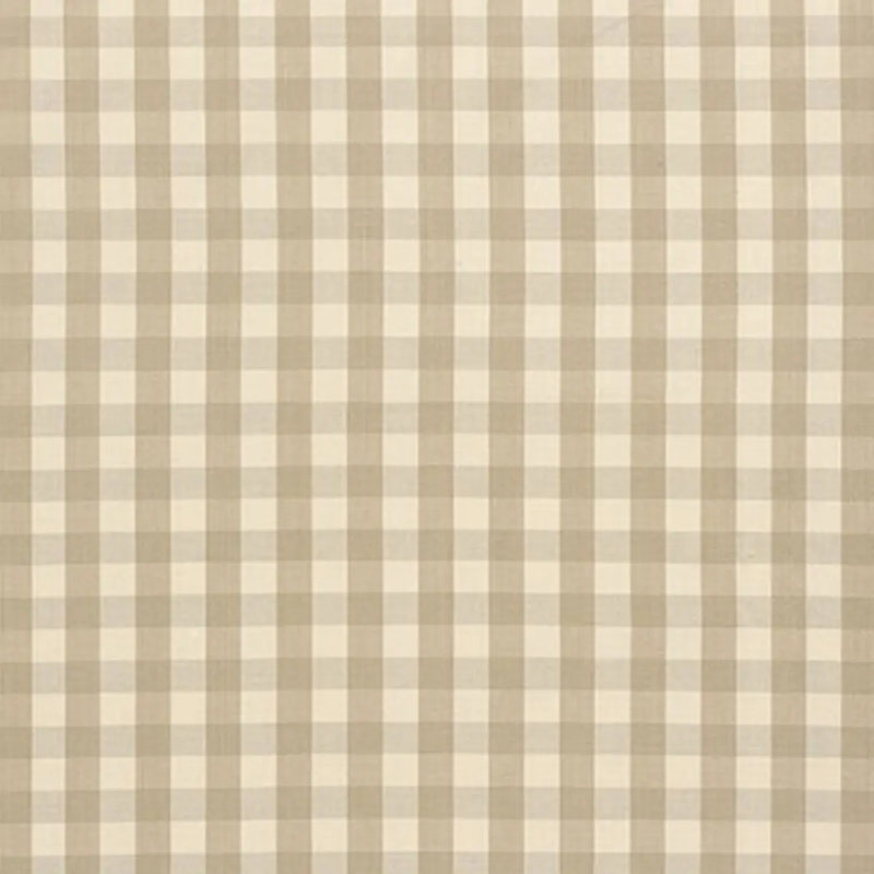 Elton Cotton Check Fabric, Beige