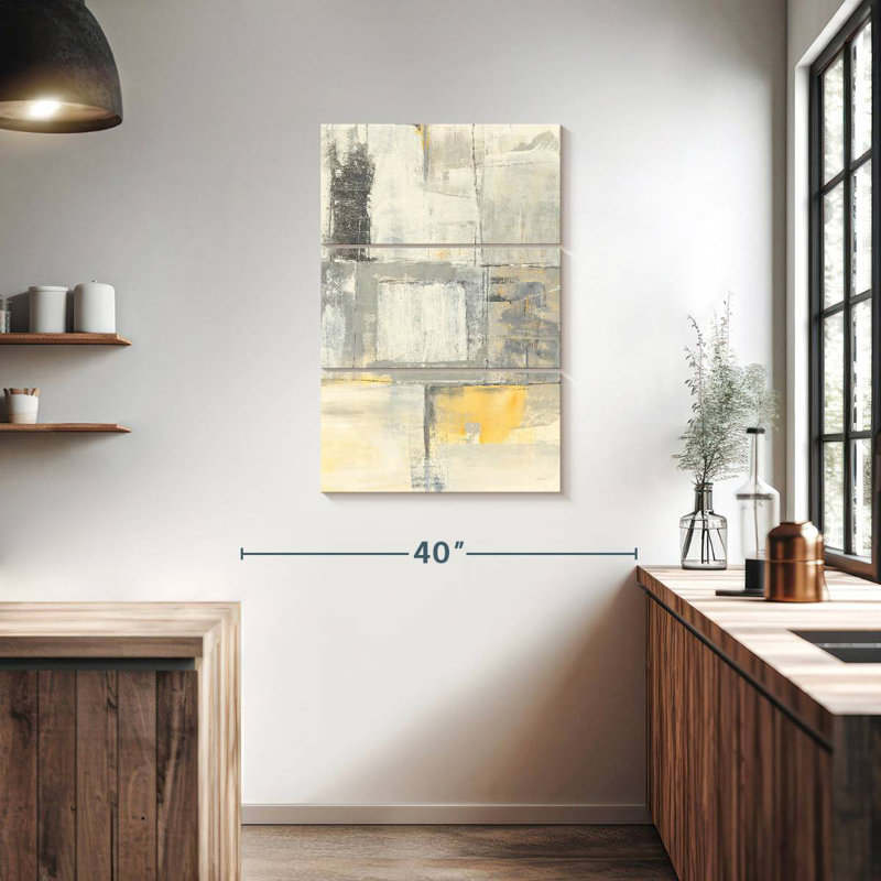 Avery Gray And Yellow Blocks, 38" H x 24" W