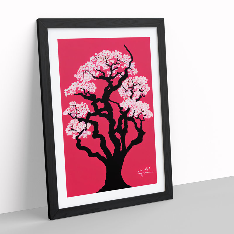 Cherry Blossom Tree No.3 - Single Picture Frame Print, Black, 64cm H x 46cm W x 2cm D
