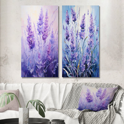 Lavande Serenity IV - ensemble de 2 décorations murales florales