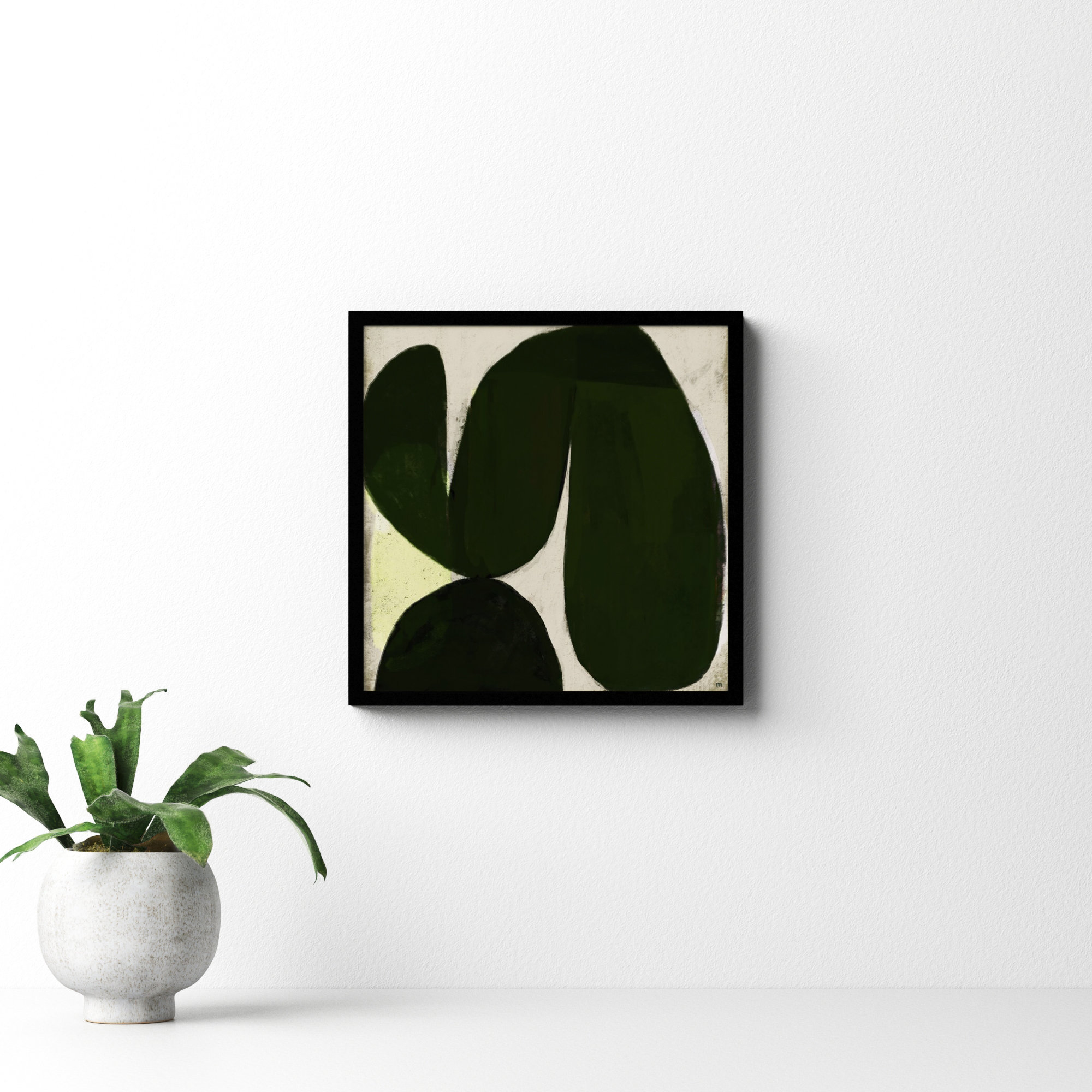 Succulent 7 by StudioM, Black, 16" H x 16" W x 1.25" D