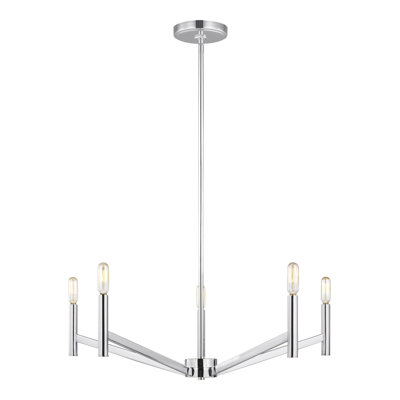5 - Light Steel Dimmable Chandelier