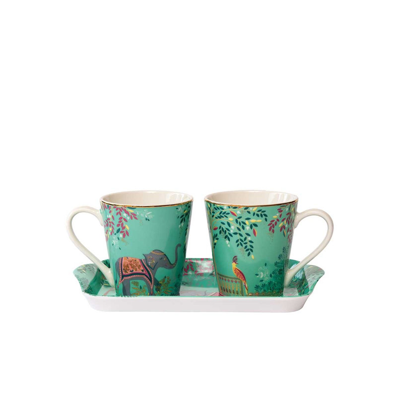 Sara Miller, India - Mug & Tray Set