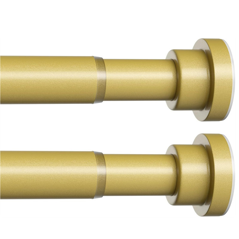 Paquet de 2 tringles à rideaux à tension dorée, tringle de douche réglable sans perçage, tringles à ressort à ressort de 7/8 po de diamètre pour fenêtre, salle de bain, placard, paravent