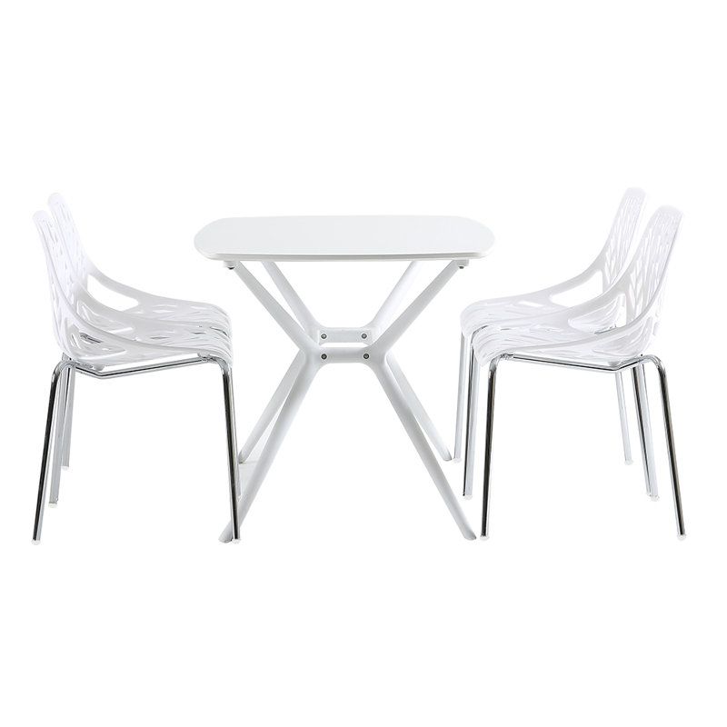 Jaquar 18 " H Metal and Plastic Side Chair Stacking, White