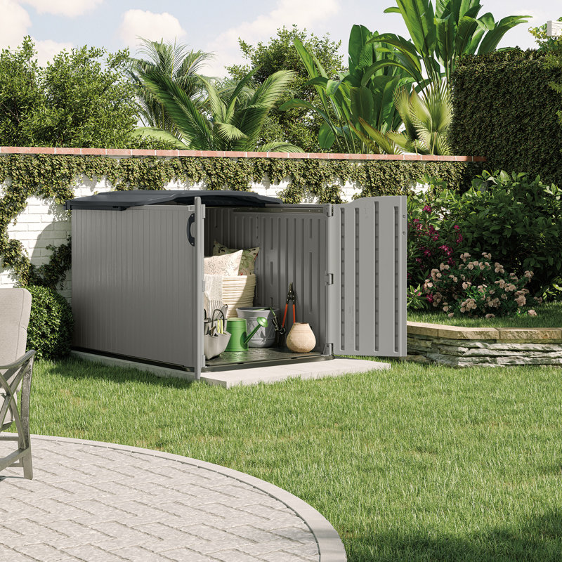 57.5 in. W x 79.75 in. D Glidetop Horizontal All-Weather Outdoor Storage Shed