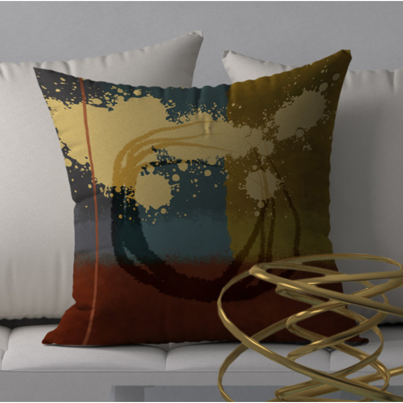 Charmante housse de coussin carrée et insert, H 18 po x l 18 po