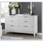 Commode à finition blanche antique avec six tiroirs de rangement spacieux pour les chambres modernes et élégantes