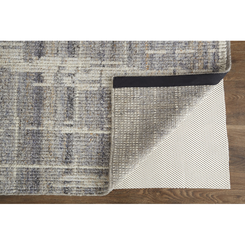 Alford Wool Abstract Area Rug in Gray, Rectangle 5'6" x 8'6"