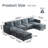 120.1" U-Shaped 7-Seater Modular Sectional Sofa with Storage Ottomans, Blue-176095620