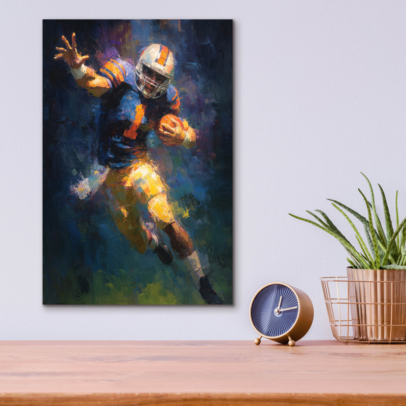  «American Football Legend 1» par Ann Klee, art mural en verre acrylique, 12 po x 16 po