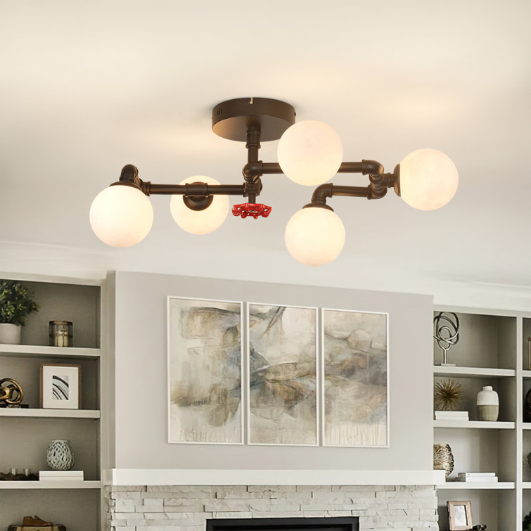 Deontee 5-light Sputnik Dimmable LED Semi Flush Mount