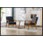 Accent Chairs Set of 2 with Side Table, Wood and Fabric Armchairs Side Chair-1814407674