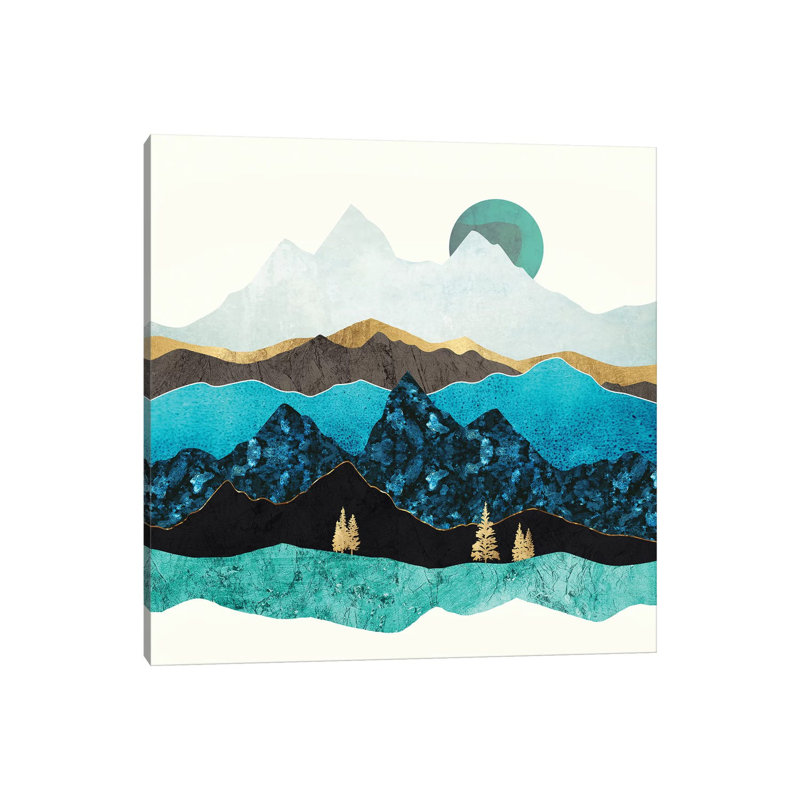 Sarcelle après-midi - impression d'art graphique, Toile tendue, Aucun mat, H 26 po x l 26 po x P 1,5 po