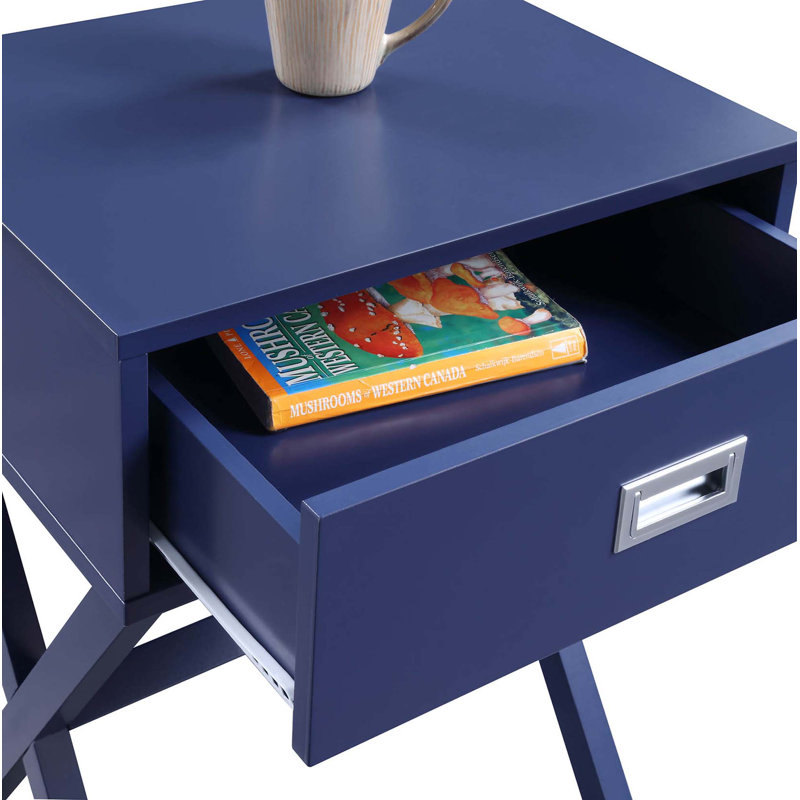 Emile End Table with 1 Drawer, Cobalt Blue