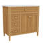 Meuble-lavabo en bois 36 po avec lavabo 36 po, 3 tiroirs et 2 portes à fermeture en douceur, bois massif / panneau de fibres à densité moyenne avec poignées en bois d'hévéa