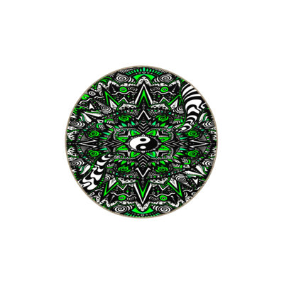 Tapis vert lavable à motif géométrique traditionnel
