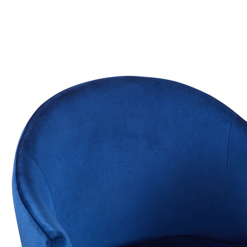 Chaises de salle à manger rembourrées Langston, Velours bleu marine / or