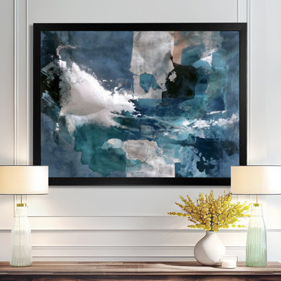 «Blue Sturdy Guardians Accents With White», reproduction d'art sur toile abstraite bleue