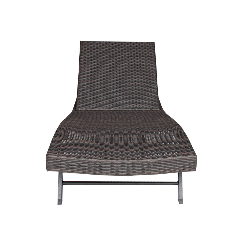 Chaise longue simple inclinable Artorias, Brun foncé