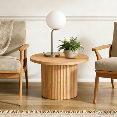 Ansel Natural Solid Wood Coffee Table Round