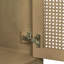 Meuble-lavabo avec lavabo en céramique, meuble de rangement en rotin avec deux portes et tiroir, meuble-lavabo pour l'organisation